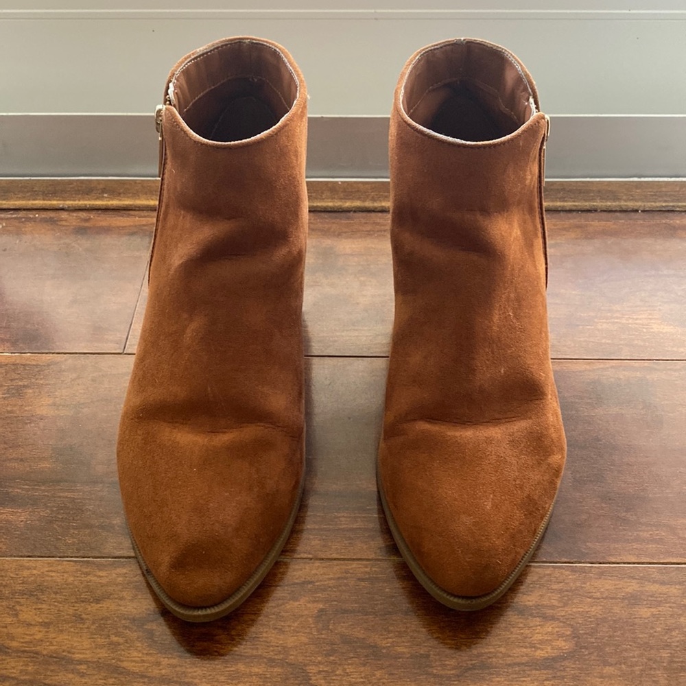 Brown Express Booties for Sale - worn 2x gold zipper